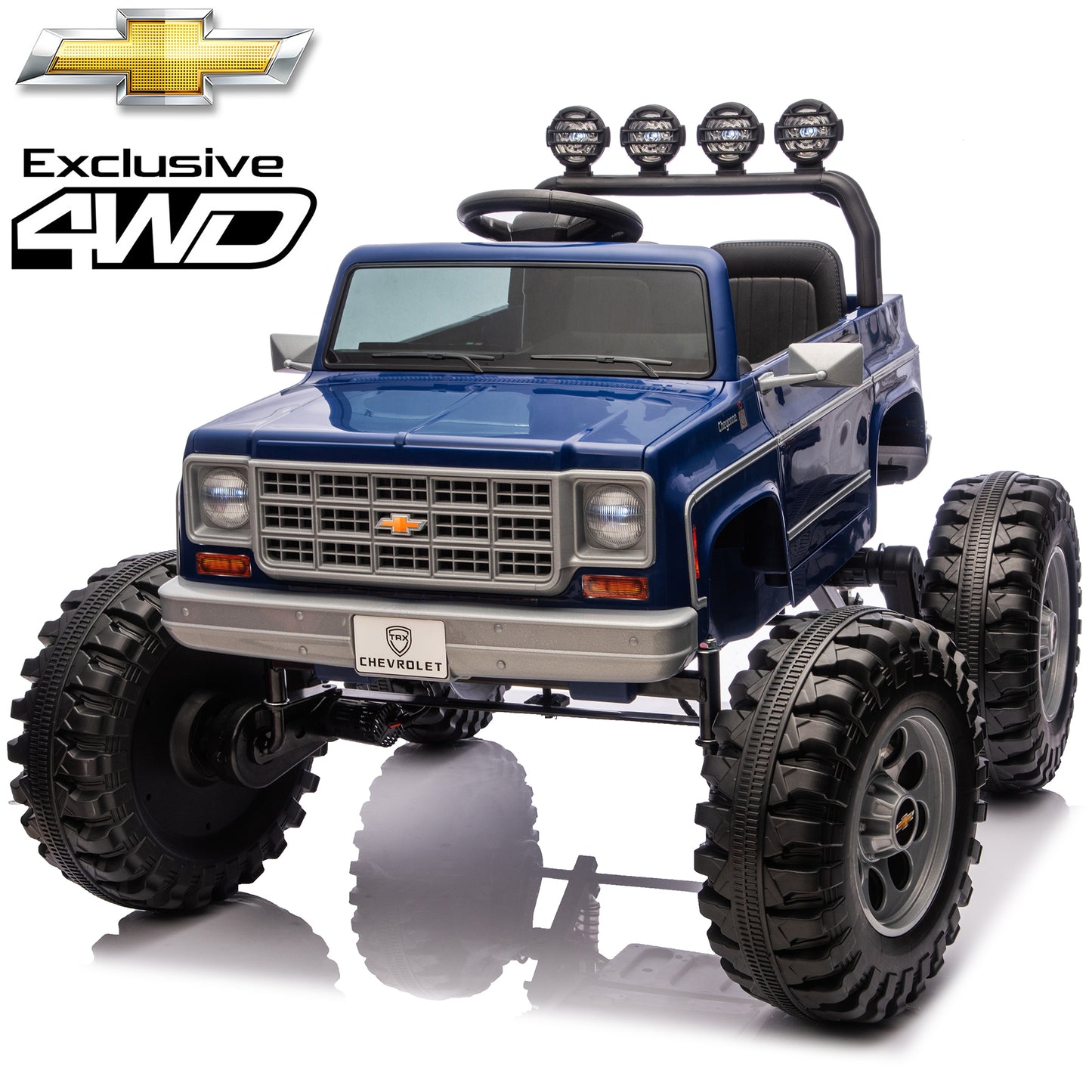 4WD Chevrolet Cheyenne 24 Volt Ride on Toys, Funride 2 Seater Electric Car for Toddler, Power Car Wheels with Remote, Bluetooth, USB, LED Lights, Gray