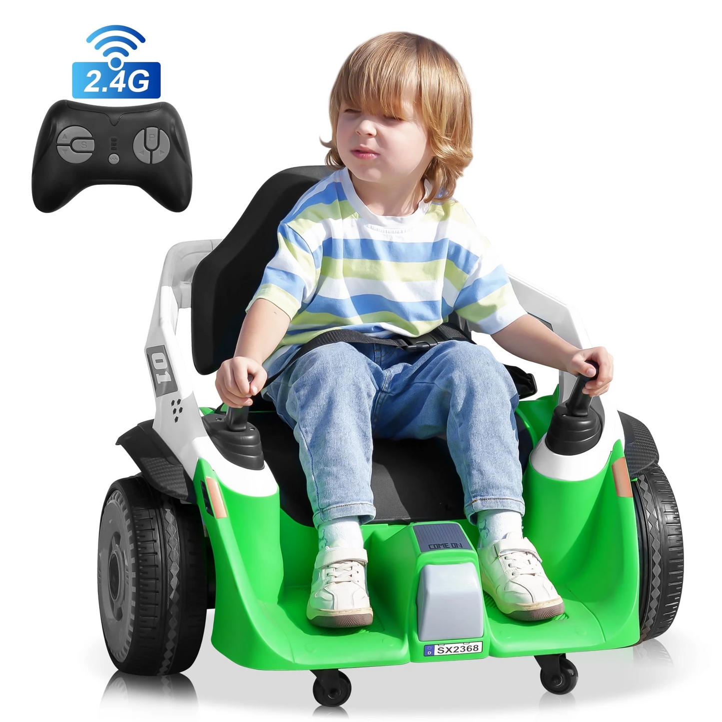 24V Bumper Car for Kids, Battery Powered Ride on Toys, Remote Control, 360°Spin, Kids Gifts , 0819