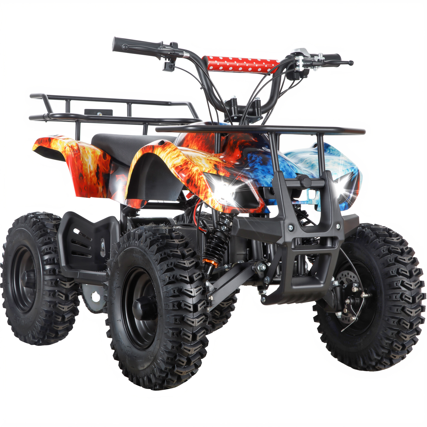 Funride 36V Powered Ride on ATV, Electric Dirt Quad, Power Car Wheel for Big Kids with 500w Motor, Metal Frame, Speed Control, Suspension, IceBlue
