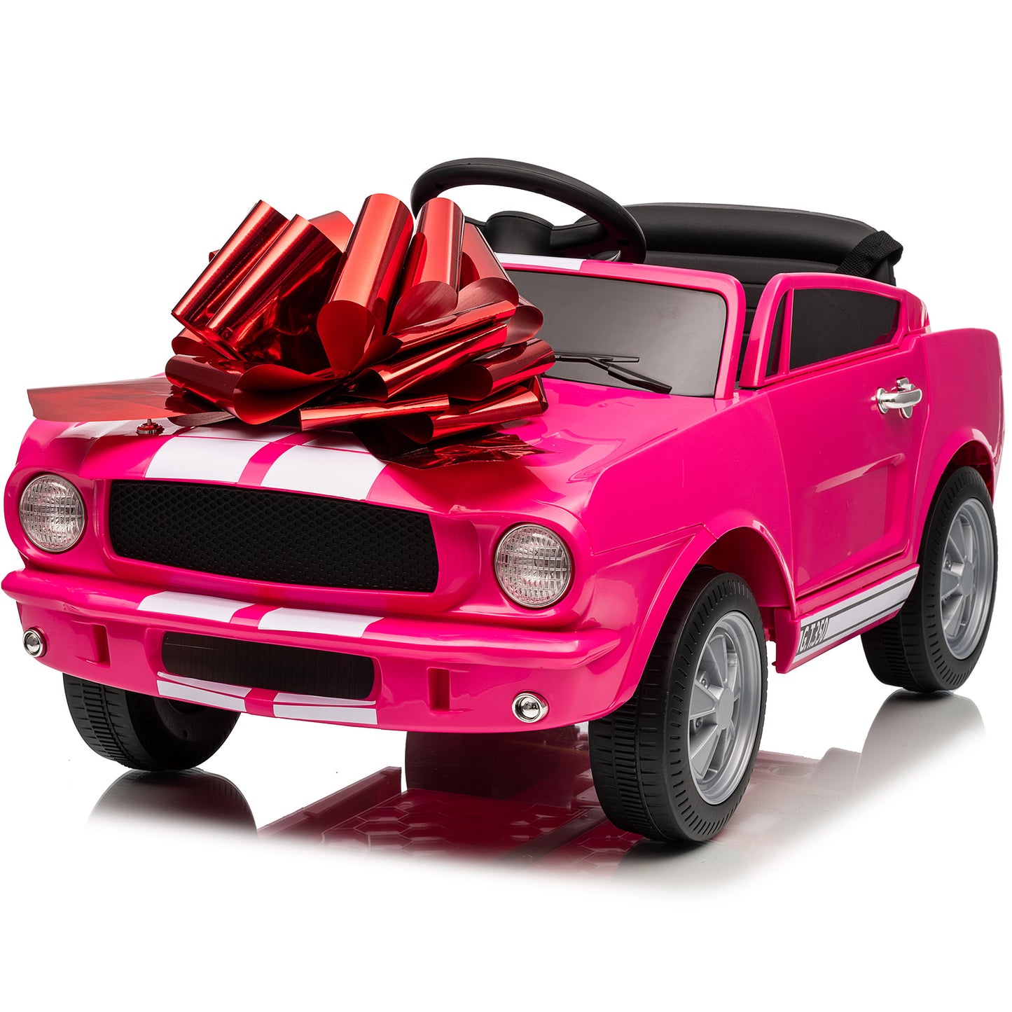 Funride Ride on Toys for Toddlers, 12 Volt Licensed Shelby GT350 Electric Cars with Remote, Toy Gift with USB, Bluetooth Music, Horn, LED Light, Red