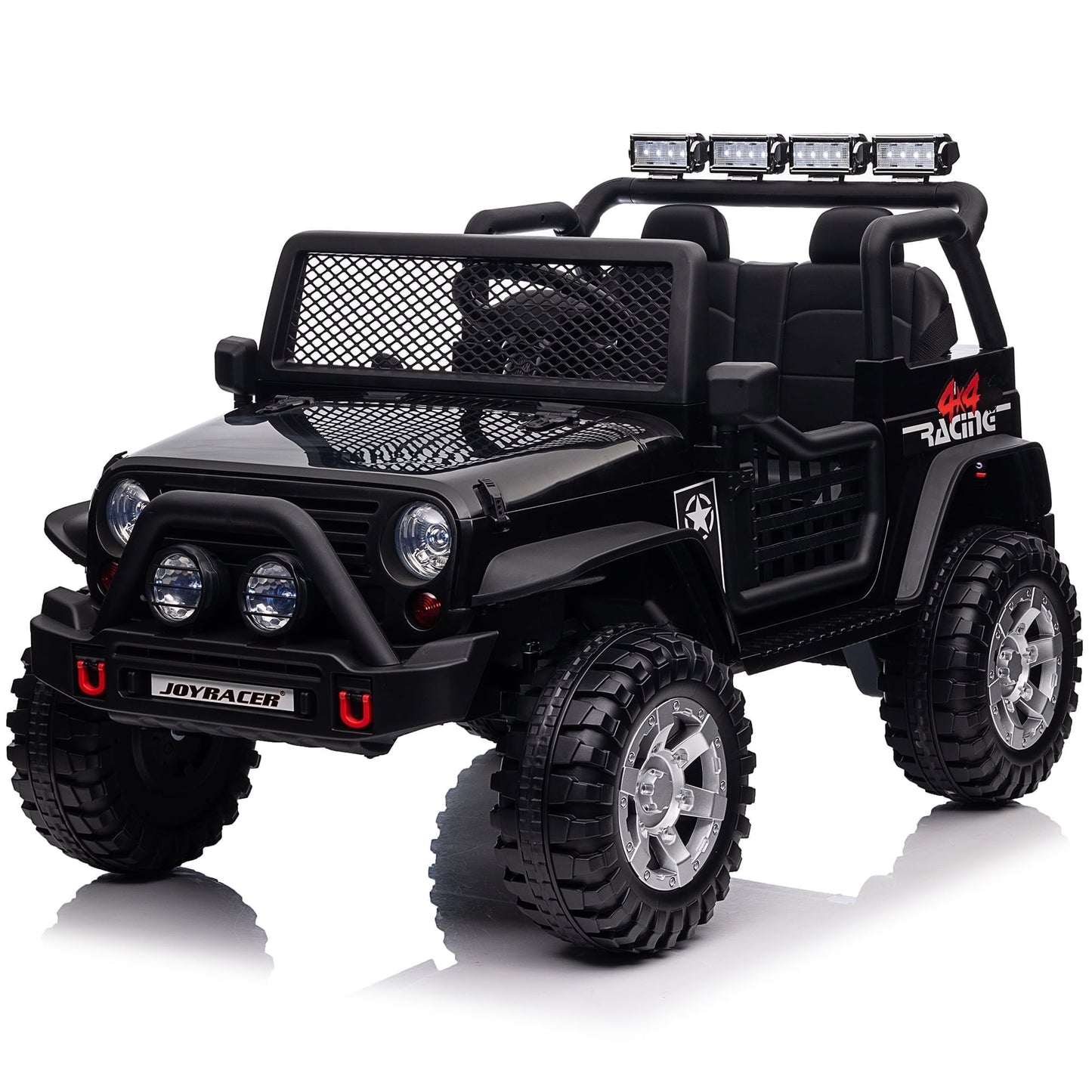 24V 4x4 Kids Ride on Truck w/ Remote Control, 2 Seater Ride on Toys Car with 4 Wheels Spring Suspension, 3 Speeds, Bluetooth Music for Boys Girls, Black