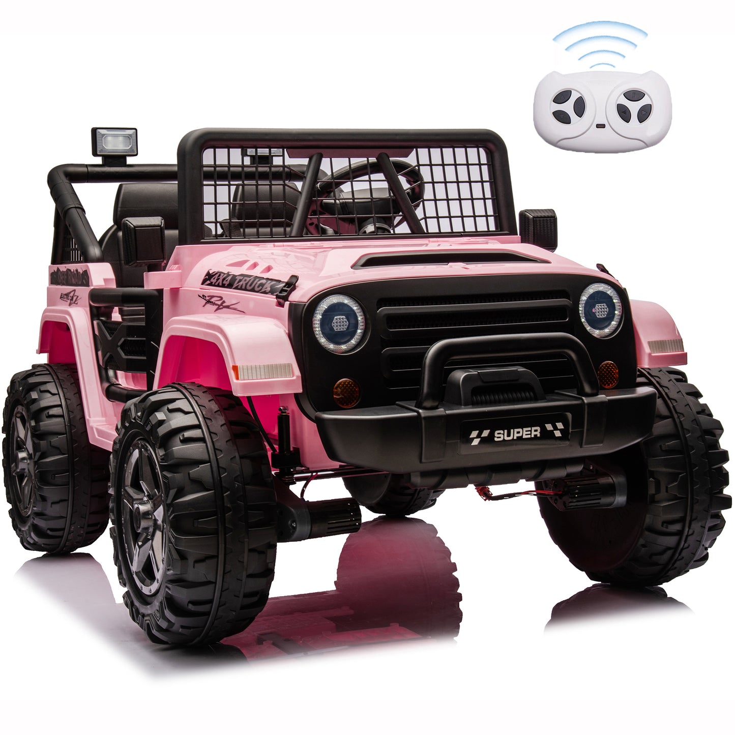 4WD 24V Kids Ride on Car Truck with Remote, 2 Seater Battery Powered Vehicle Rides Toys