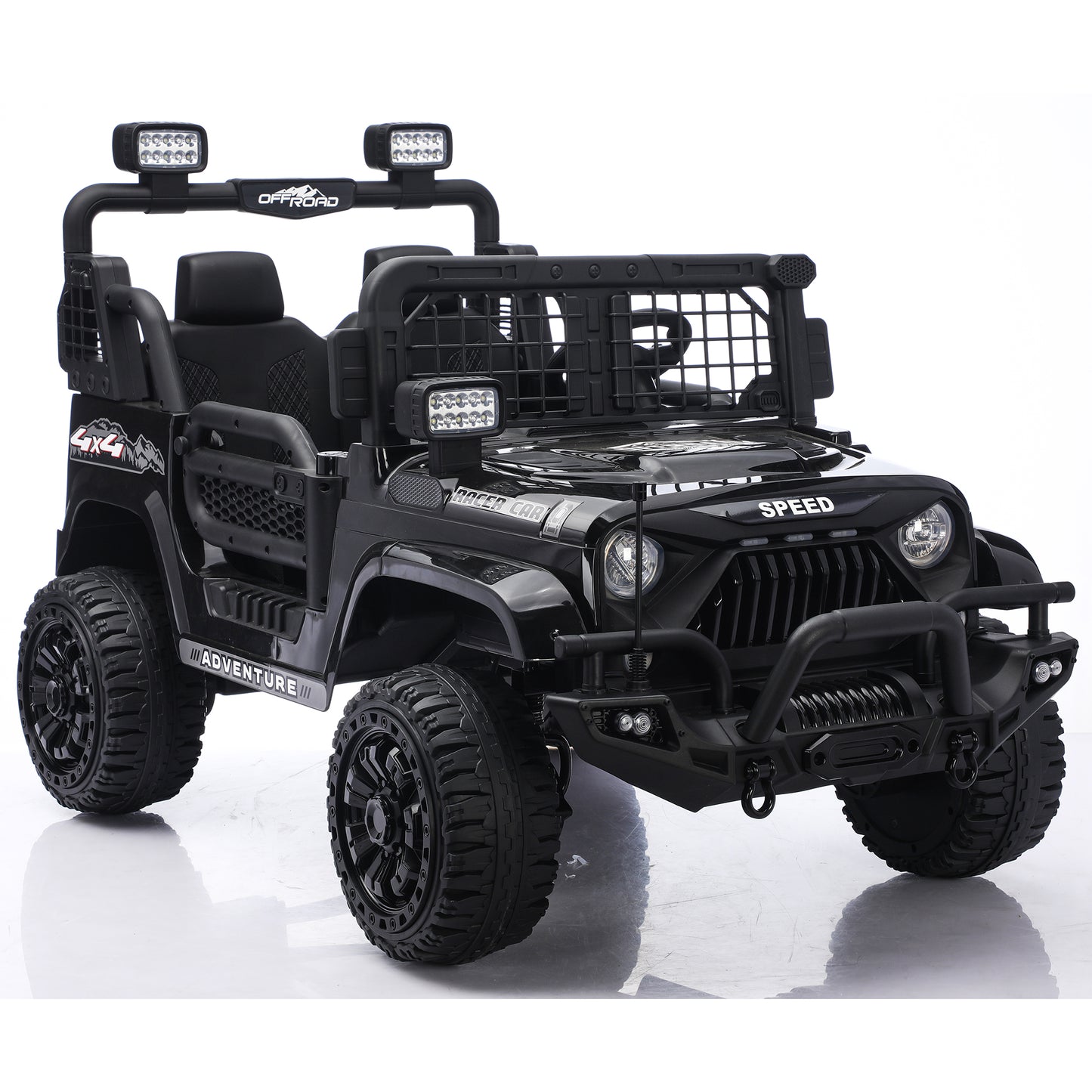 FUNRIDE 4WD 24V 2 Seater Ride On Toys with Remote Control, Kids Ride on Truck Car 800W Moter Power 4-Wheeler Suspension, 3 Speeds, Bluetooth Music, Rose Pink,Black,Pink Red,Blue-1202