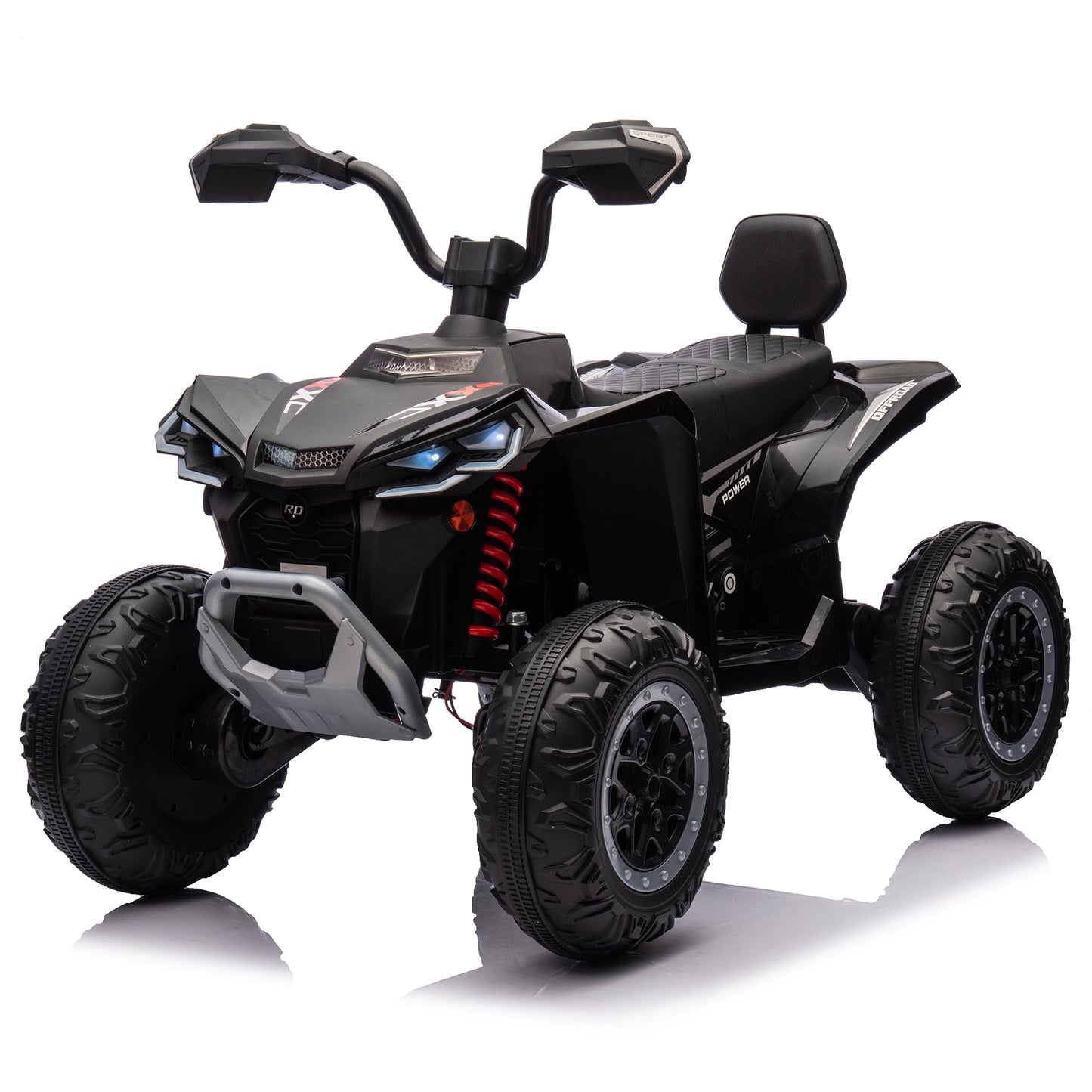 24V 2 Seater 4WD Ride on Toys ATV for Kids 4*200W 4-Wheeler Quad w/ MP3 LED Lights Music, Black,Green,Pink,Red-2405