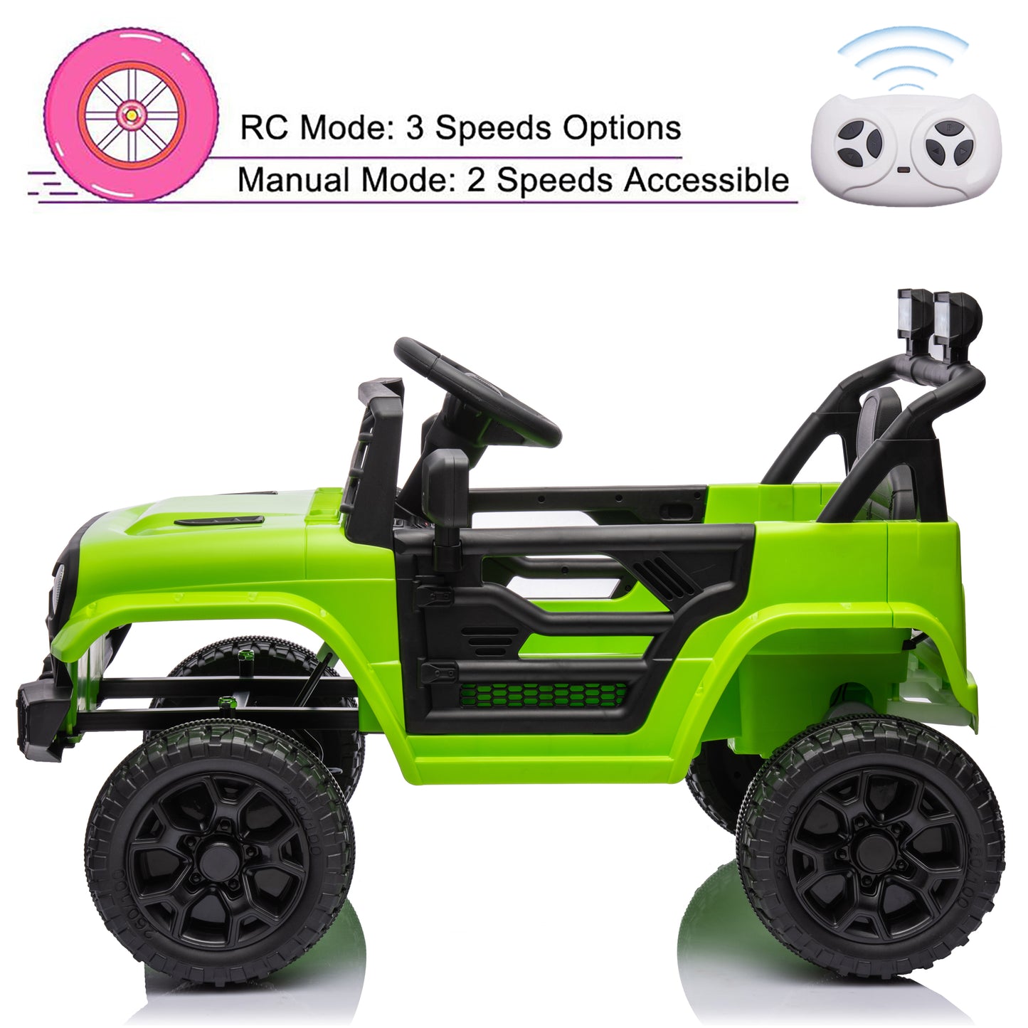 Kids Toys 12V Electric Ride on Truck Car w/ Parent Remote Control, Music, LED Lights