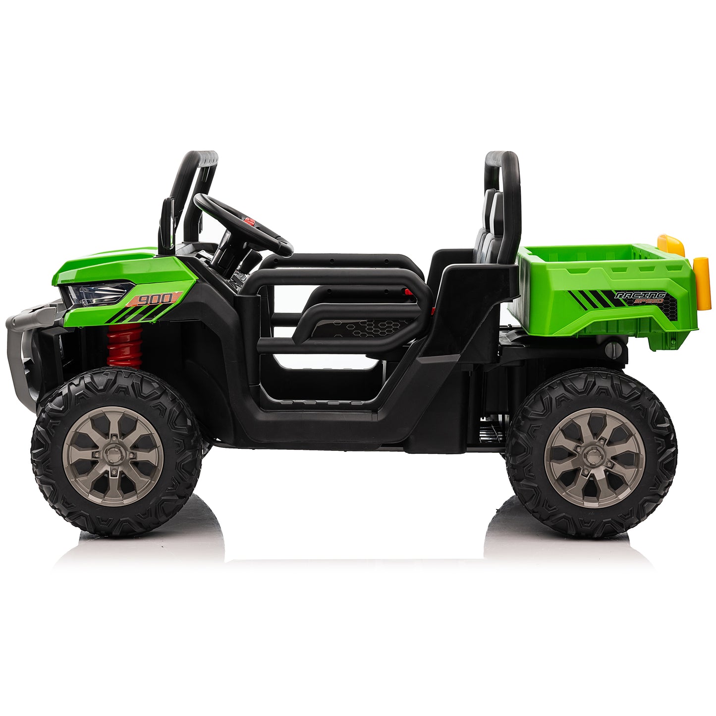 24V Ride on Dump Truck with Remote Control, 4WD Electric Car for Big Kids, 2 Seater 4*200W Motor Ride on Toy, Shovel, Music, Kids Gift, Pink,Red,Green,Black-623(4WD)