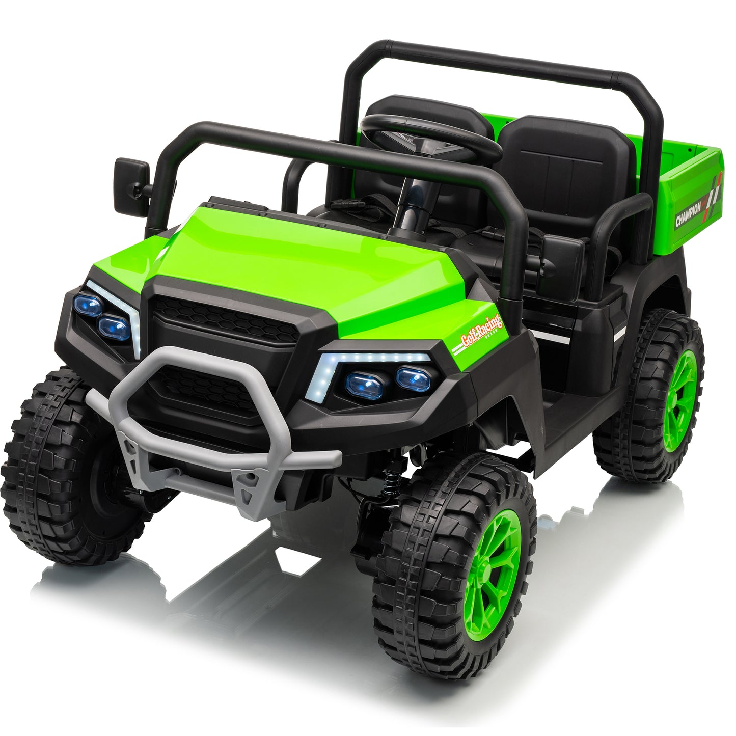 Funride 4WD 24 Volts Ride on Toys Truck with Parental Remote, 800W Motor 7AH Battery Powered Electric Vehicle for Kids, Outdoor Toys Gift, Black,Pink,Green,Red-650D