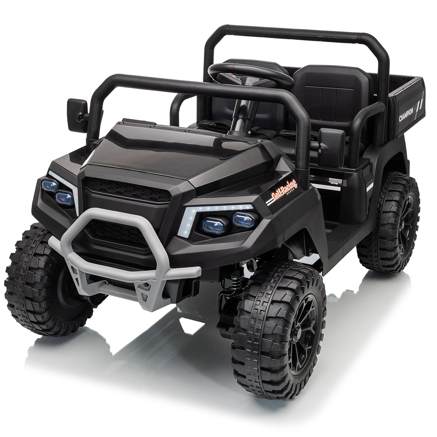 Funride 4WD 24 Volts Ride on Toys Truck with Parental Remote, 800W Motor 7AH Battery Powered Electric Vehicle for Kids, Outdoor Toys Gift, Black,Pink,Green,Red-650D