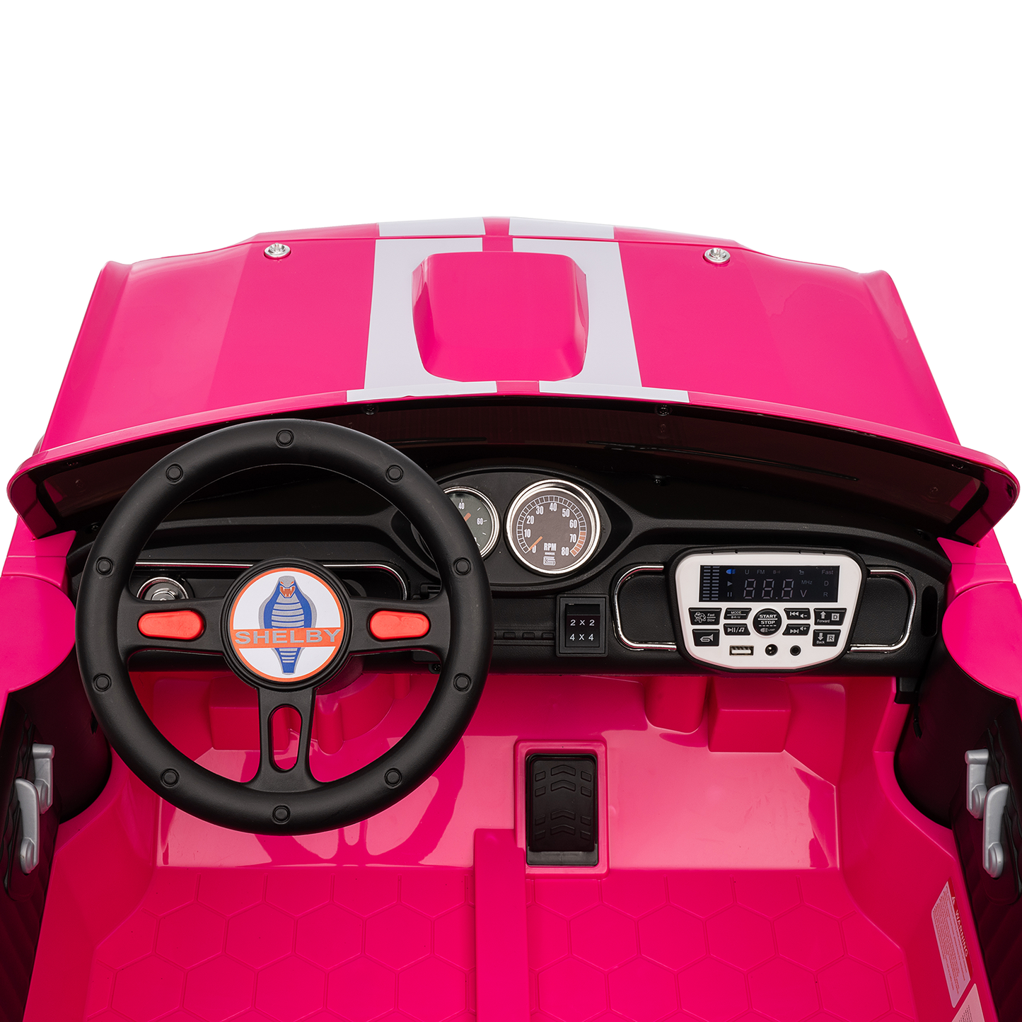 Funride Licensed Shelby 24 Volt Ride on Toys for Toddlers, 4WD Kids Ride on Cars with Remote Control, Power Car Wheels with Bluetooth Music, Toy Gift for Boys & Girls0623