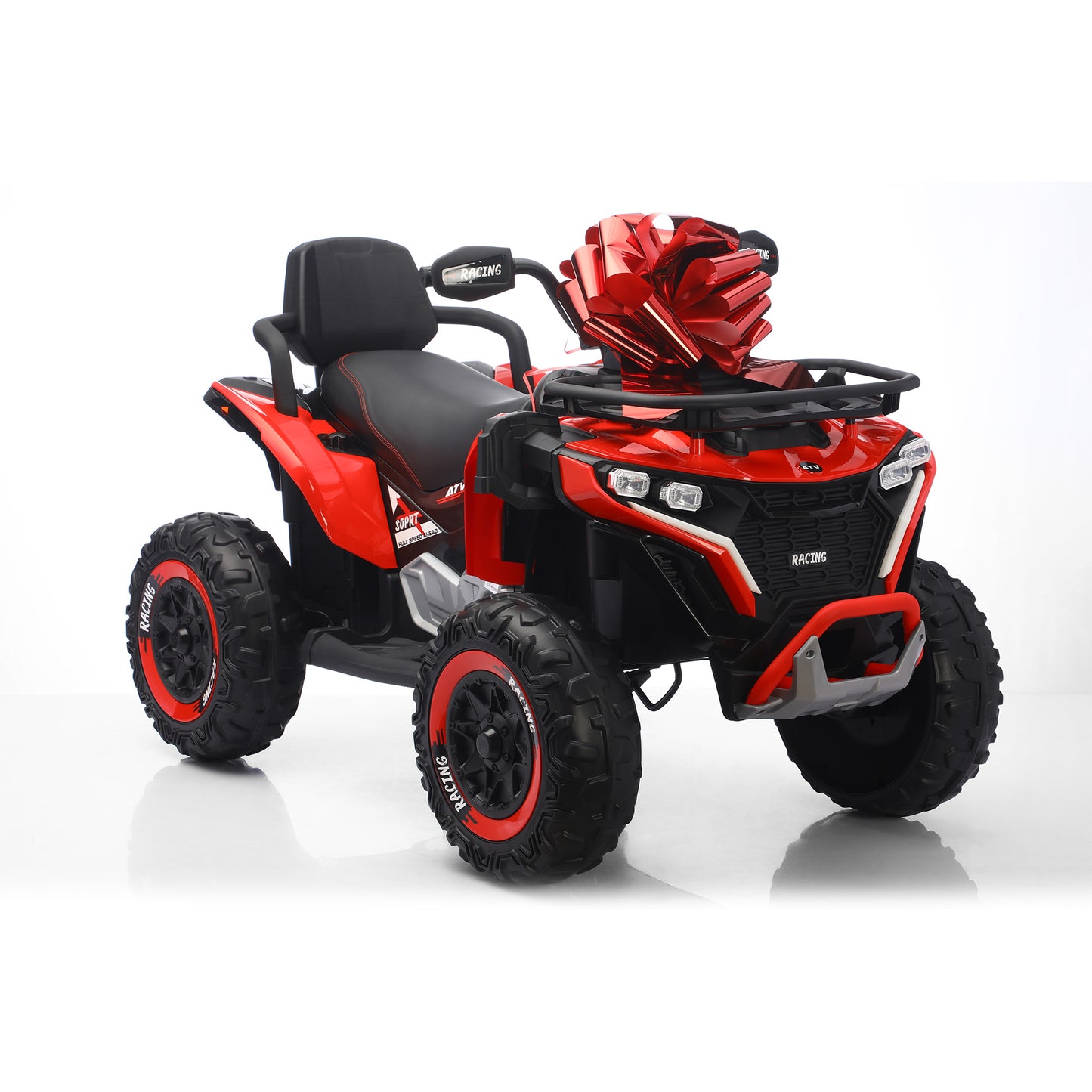Funride 24 Volt Ride On Toys, ATV for Kids, 24V 4 Wheeler Ride On with Remote Control, 2-Seater Electric Car, Power Car Wheels with Music, Bluetooth, Headlights, EVA Tires