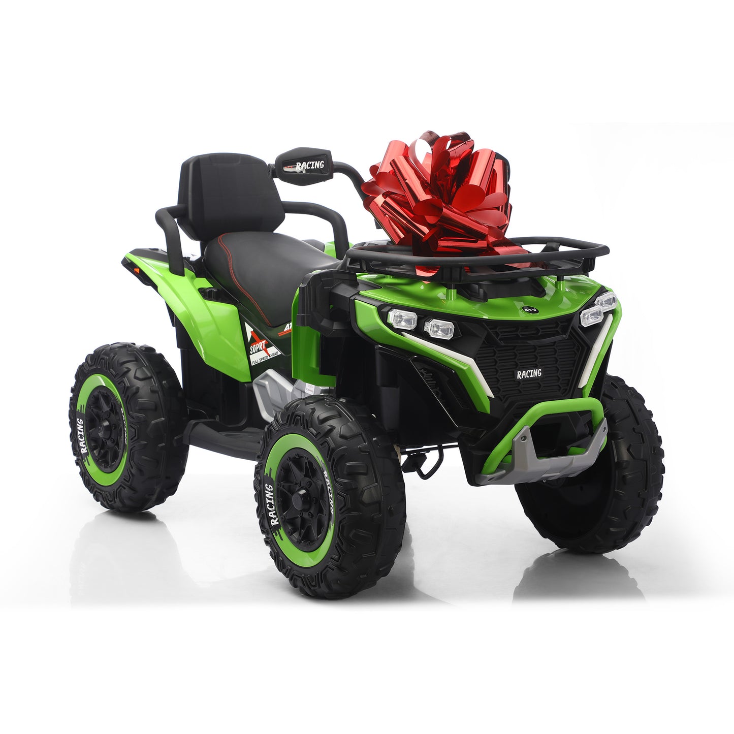 Funride 24 Volt Ride On Toys, ATV for Kids, 24V 4 Wheeler Ride On with Remote Control, 2-Seater Electric Car, Power Car Wheels with Music, Bluetooth, Headlights, EVA Tires
