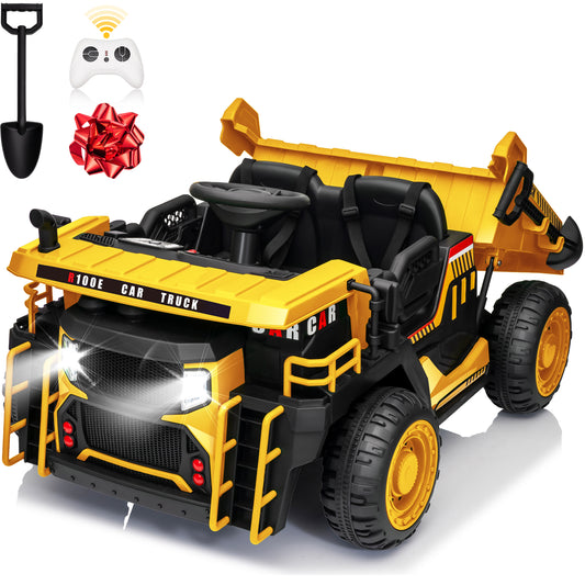 24 Volt Ride on Toys w/ Remote Control, 2*200W Strong Motor, Electric Powered Ride on Dump Truck with Shovel, 3 Speeds, LED Lights, MP3/USB Music-305-2