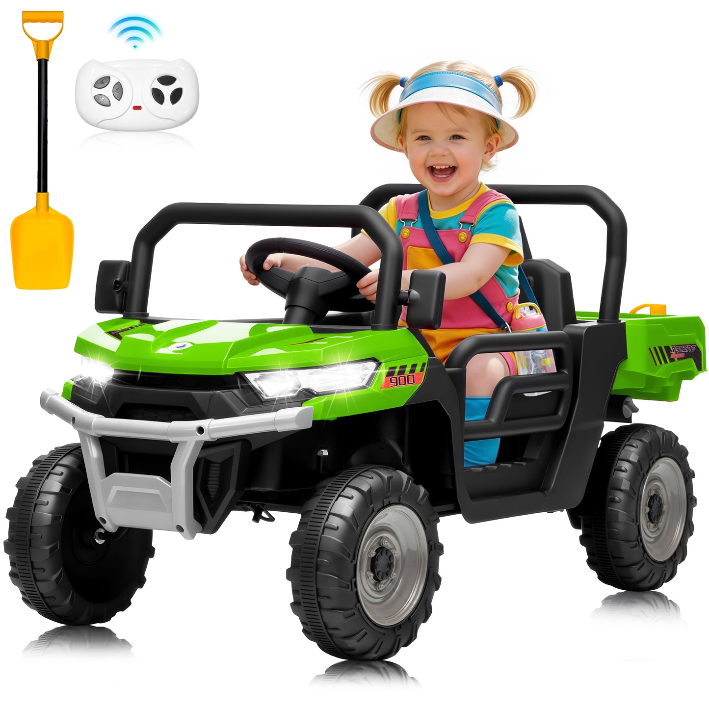 Funride 24 Volt Ride on Truck, Electric Car for Kids, Power Car Wheels with Remote, Bluetooth, LED Lights