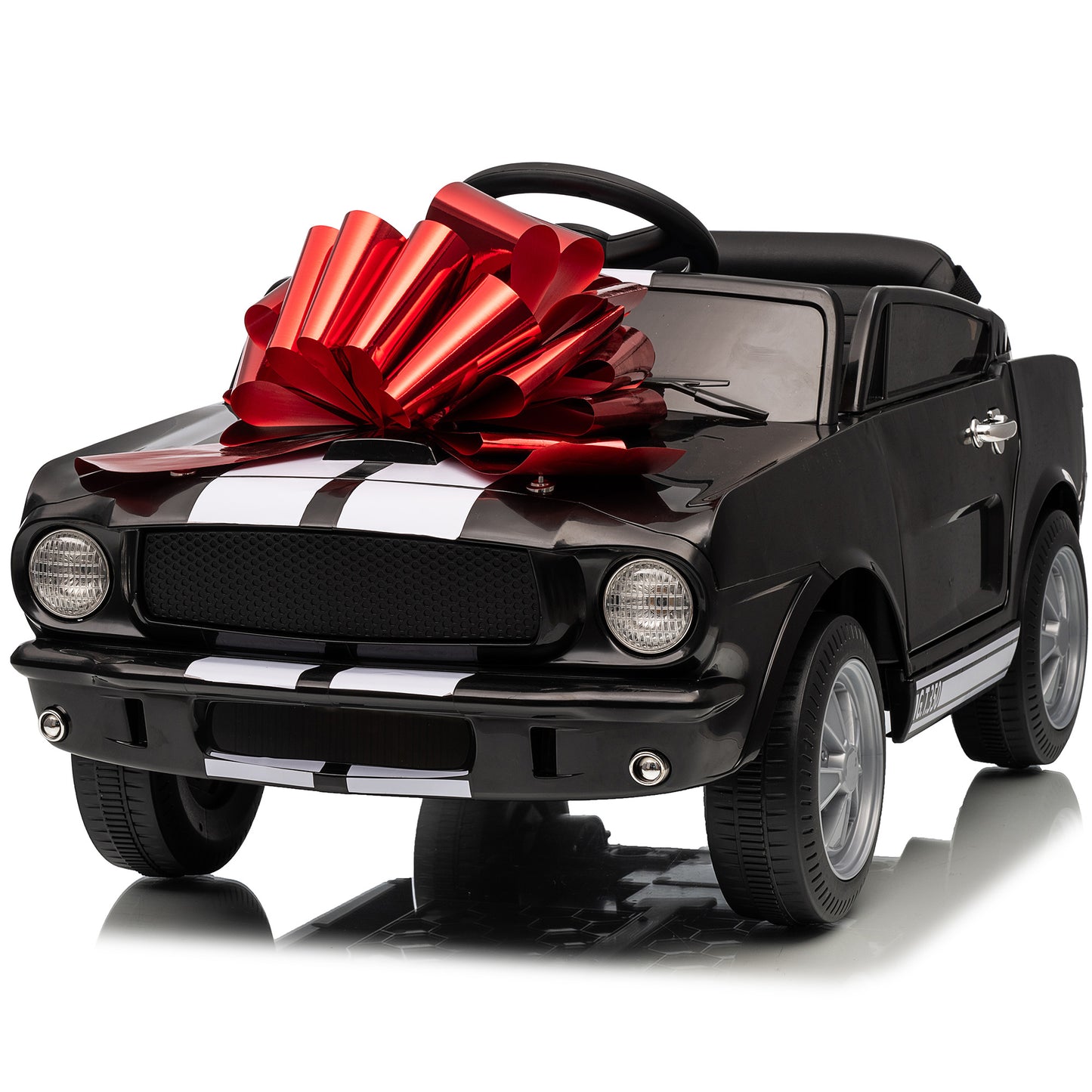 Funride Ride on Toys for Toddlers, 12 Volt Licensed Shelby GT350 Electric Cars with Remote, Toy Gift with USB, Bluetooth Music, Horn, LED Light, Red