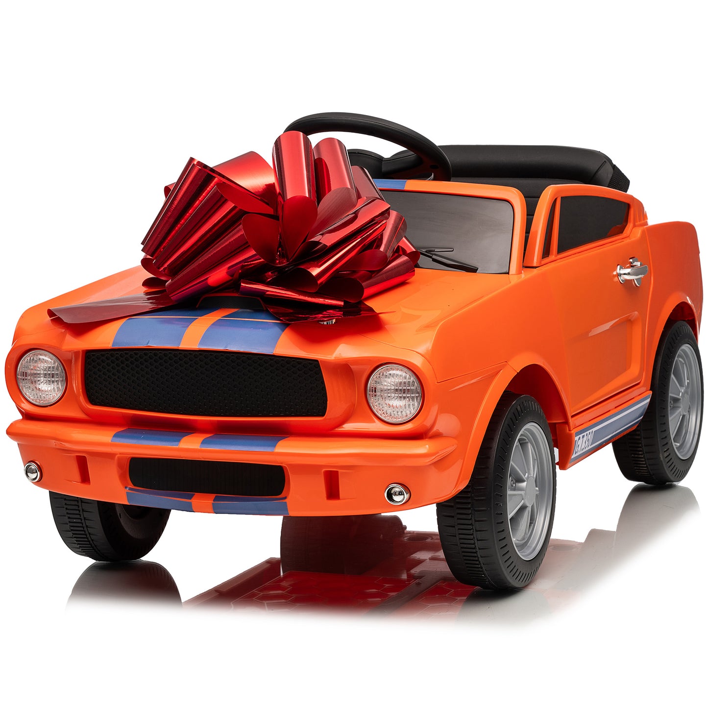 Funride Ride on Toys for Toddlers, 12 Volt Licensed Shelby GT350 Electric Cars with Remote, Toy Gift with USB, Bluetooth Music, Horn, LED Light, Red