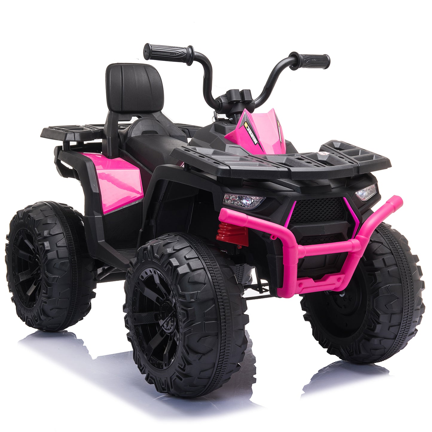 24V 2 Seater Ride on Toys ATV for Kids 400W 4-Wheeler Quad w/ MP3 LED Lights Music, Pink/Red/Orange/ Black-333