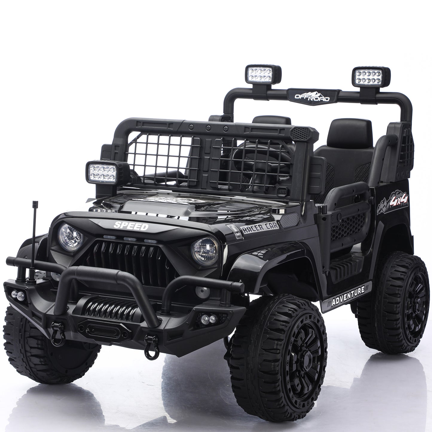 Funride 4WD 24V 2 Seater Ride On Toys with Remote Control, Kids Ride on Truck Car 800W Moter Power 4-Wheeler Suspension, 3 Speeds, Bluetooth Music-1202