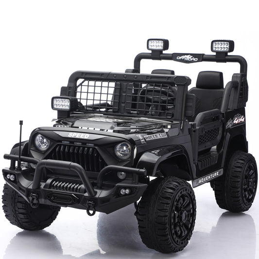 Funride 4WD 24V 2 Seater Ride On Toys with Remote Control, Kids Ride on Truck Car 800W Moter Power 4-Wheeler Suspension, 3 Speeds, Bluetooth Music-1202