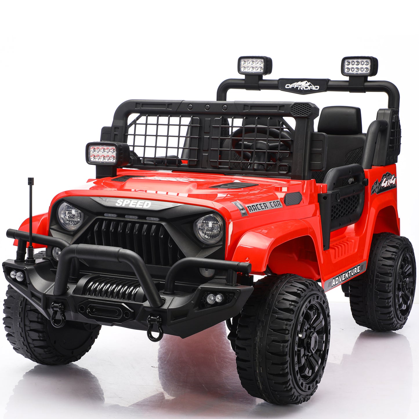 Funride 4WD 24V 2 Seater Ride On Toys with Remote Control, Kids Ride on Truck Car 800W Moter Power 4-Wheeler Suspension, 3 Speeds, Bluetooth Music-1202