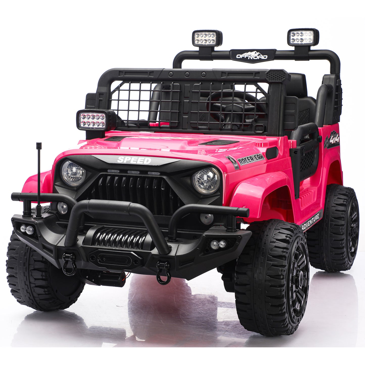 Funride 4WD 24V 2 Seater Ride On Toys with Remote Control, Kids Ride on Truck Car 800W Moter Power 4-Wheeler Suspension, 3 Speeds, Bluetooth Music-1202