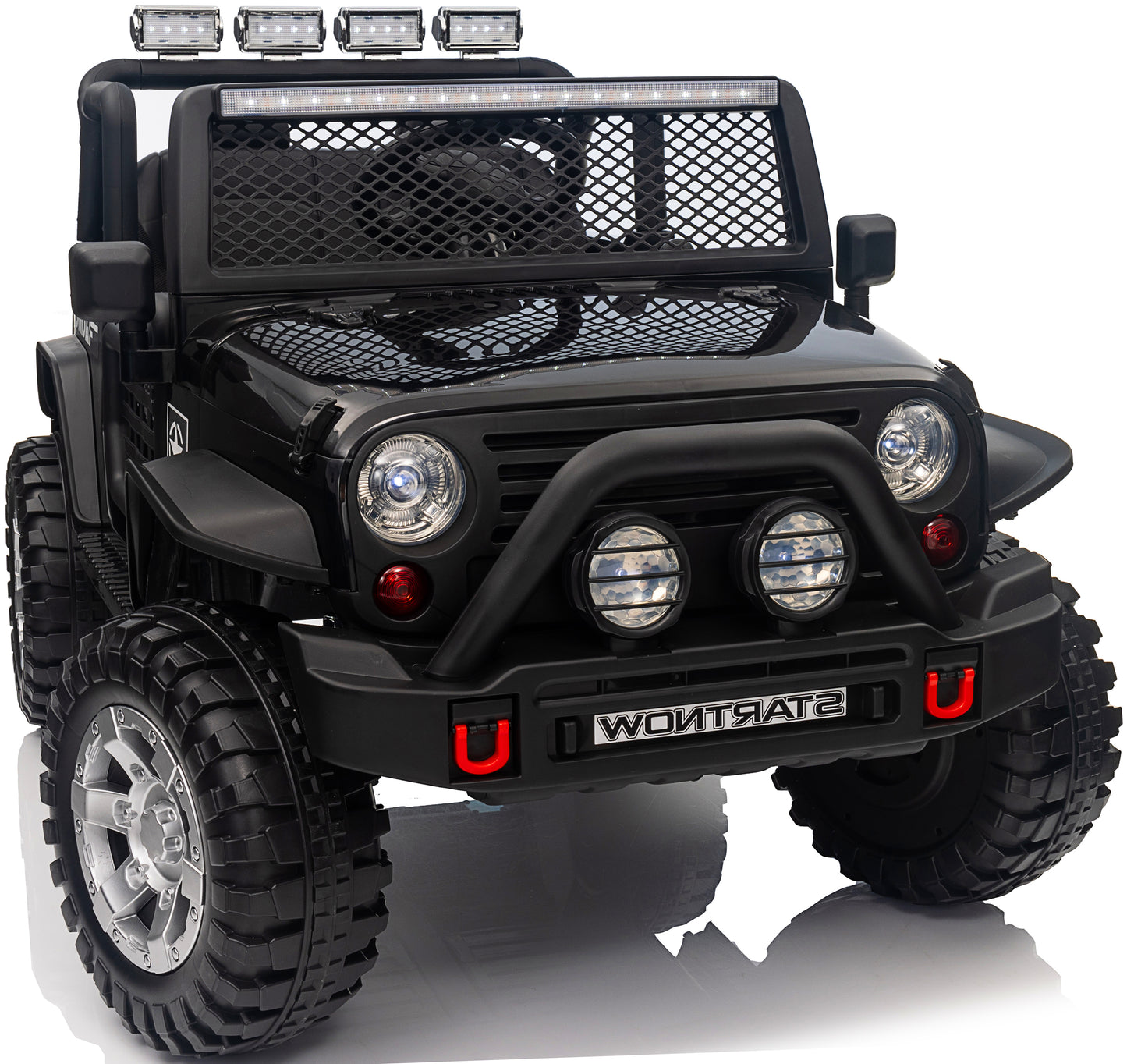 Funride 24V 4x4 Kids Ride on Truck w/ Remote Control, 2 Seater Ride on Toys Car with 4 Wheels Spring Suspension, 3 Speeds, Bluetooth Music for Boys Girls, Rose Pink
