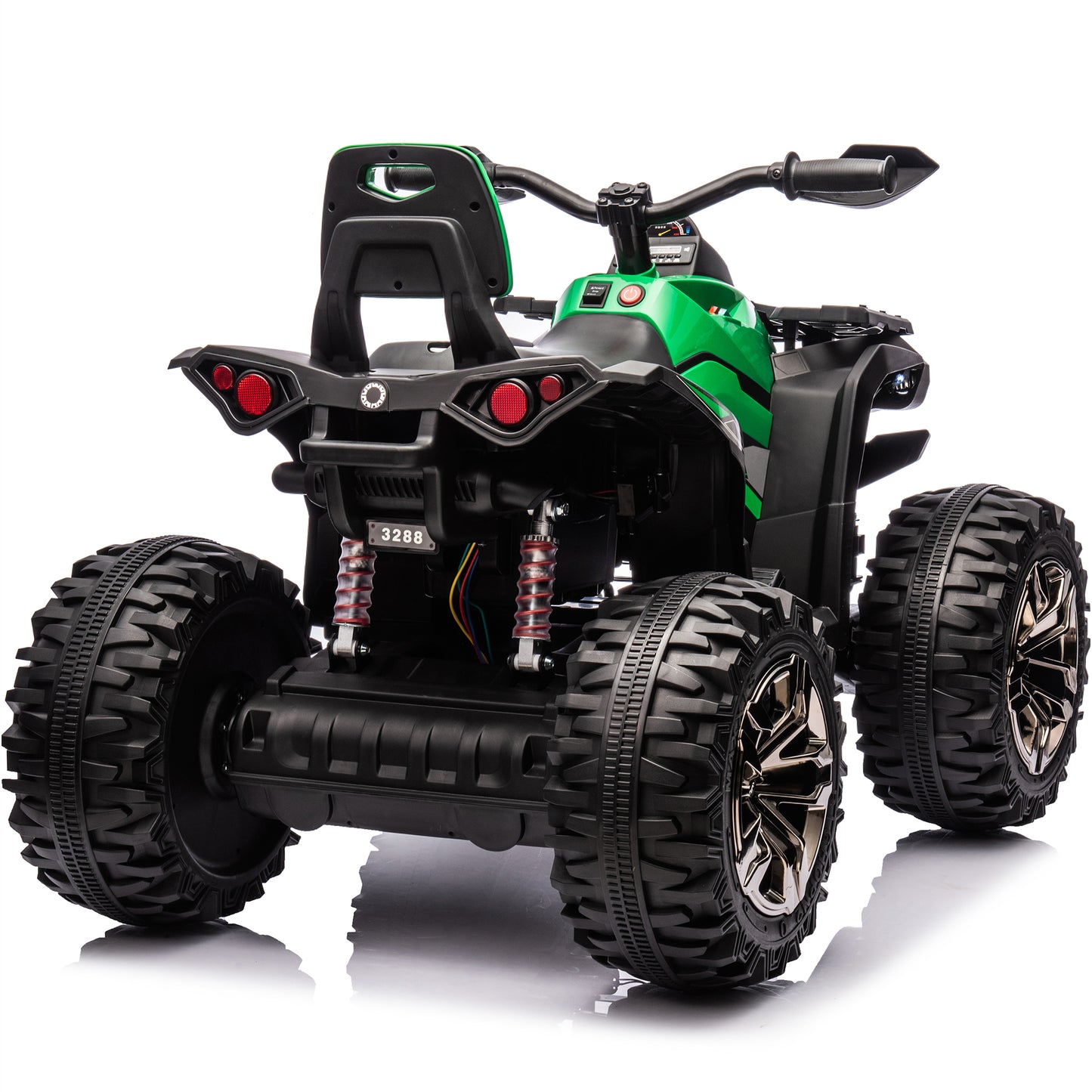 800W Dirt Quad w/ Remote Control - 24V Powered Ride on ATV, Electric Powerful 4-Wheeler for Big Kids, Up to 5.5 mph, Knee Pads, Red,Pink,Black,Green,Blue--3288RC