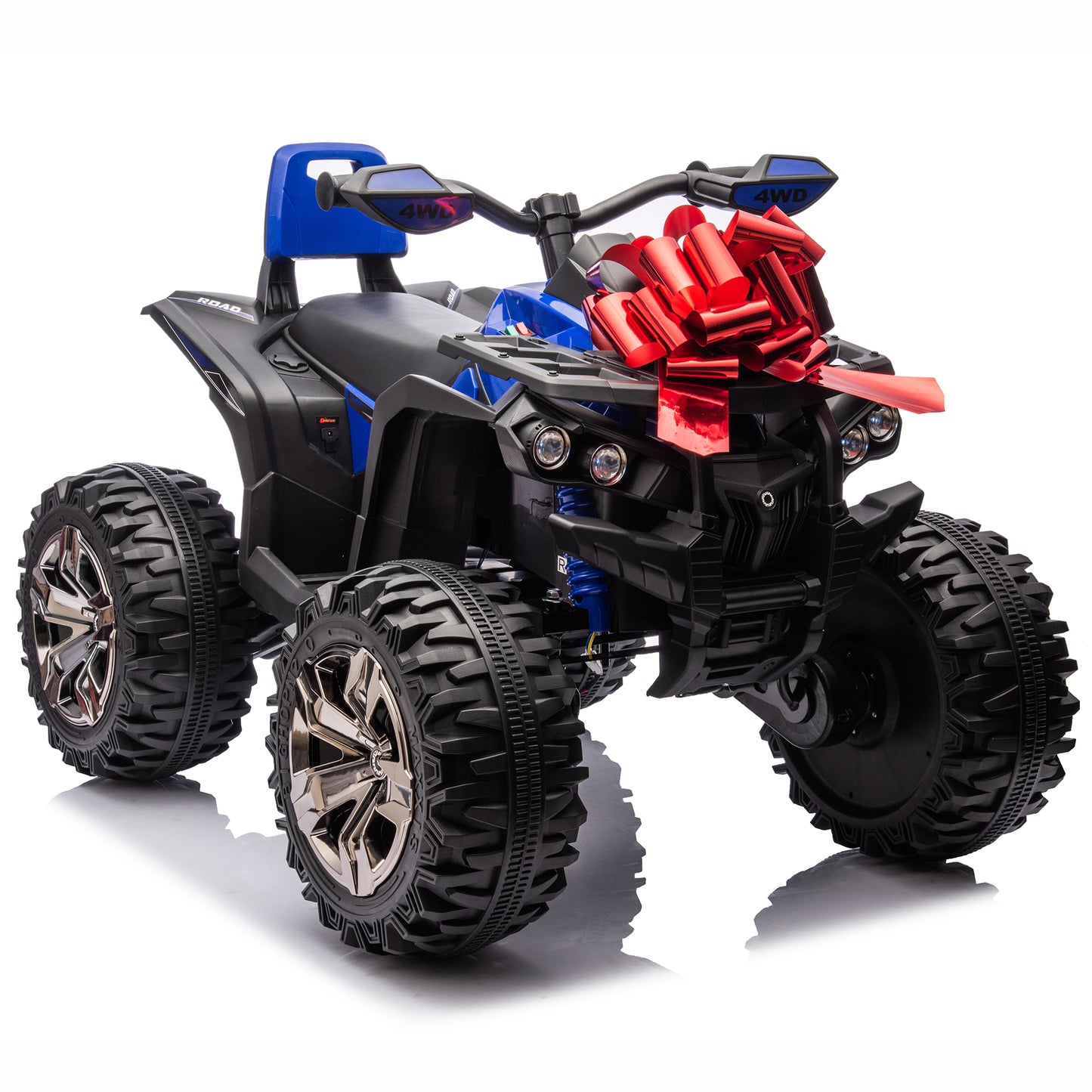 800W Dirt Quad w/ Remote Control - 24V Powered Ride on ATV, Electric Powerful 4-Wheeler for Big Kids, Up to 5.5 mph, Knee Pads, Red,Pink,Black,Green,Blue--3288RC