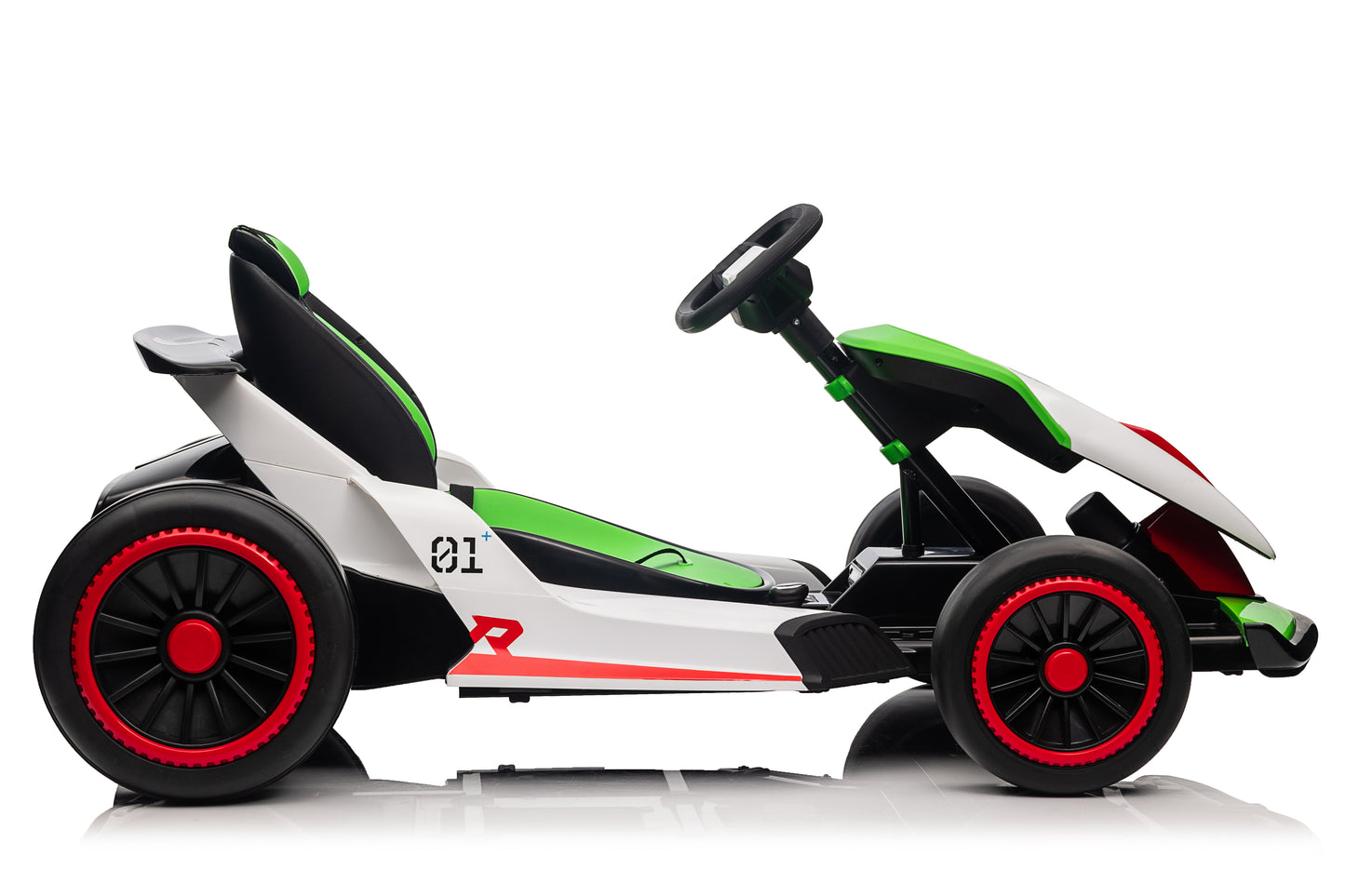 Electric Car Go Kart for Kids, 24V Battery Powered Ride On Racing Car, Gift for Boys Girls Age 6+, Green -3888