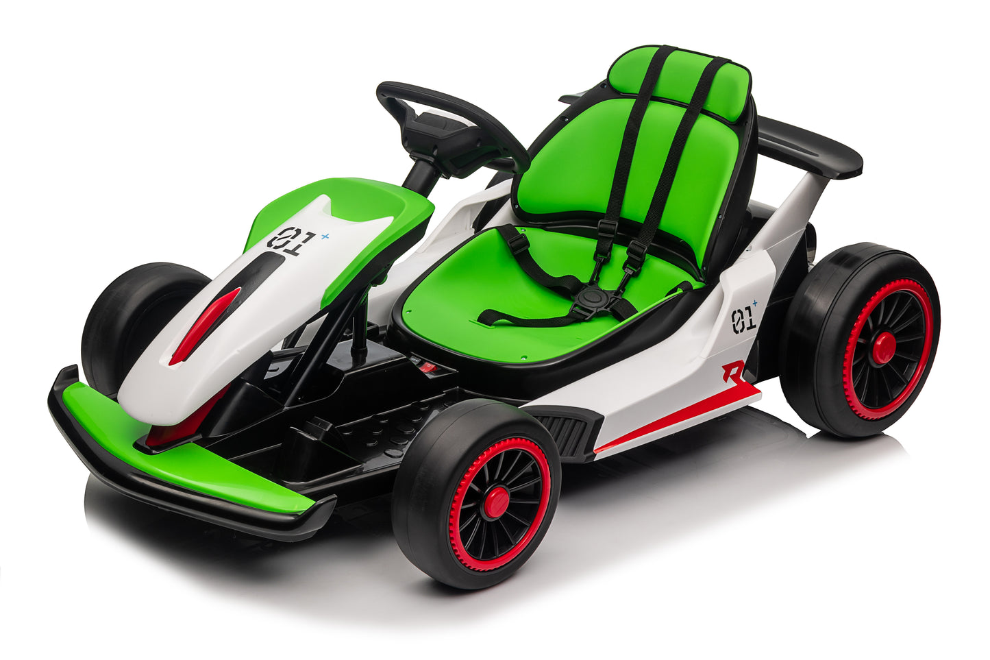 Electric Car Go Kart for Kids, 24V Battery Powered Ride On Racing Car, Gift for Boys Girls Age 6+, Green -3888