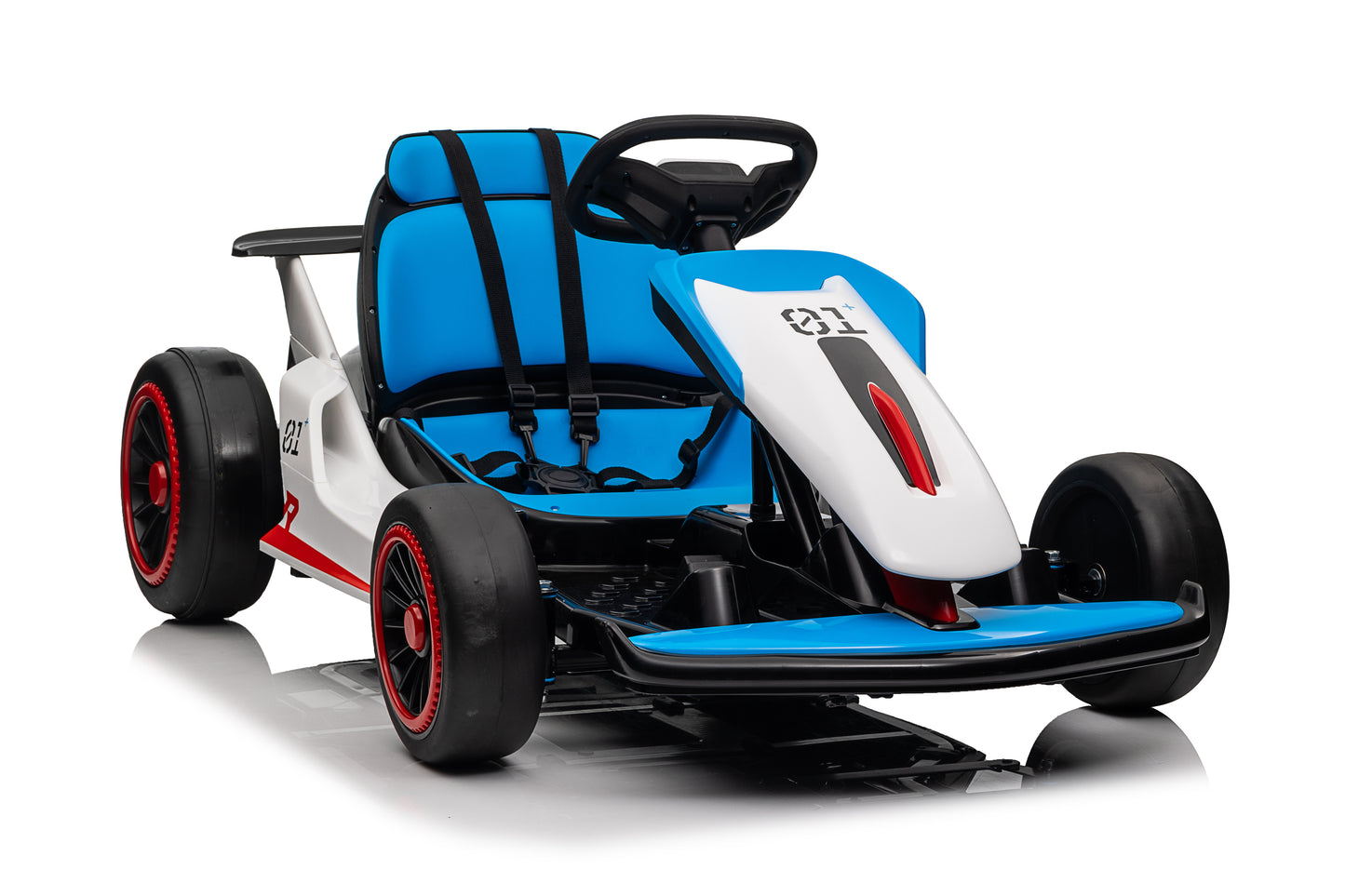 Electric Car Go Kart for Kids, 24V Battery Powered Ride On Racing Car, Gift for Boys Girls Age 6+, Blue -3888