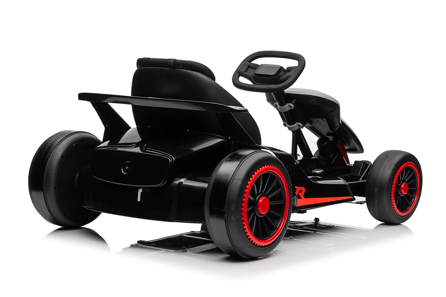 Electric Car Go Kart for Kids, 24V Battery Powered Ride On Racing Car, Gift for Boys Girls Age 6+, Black -3888