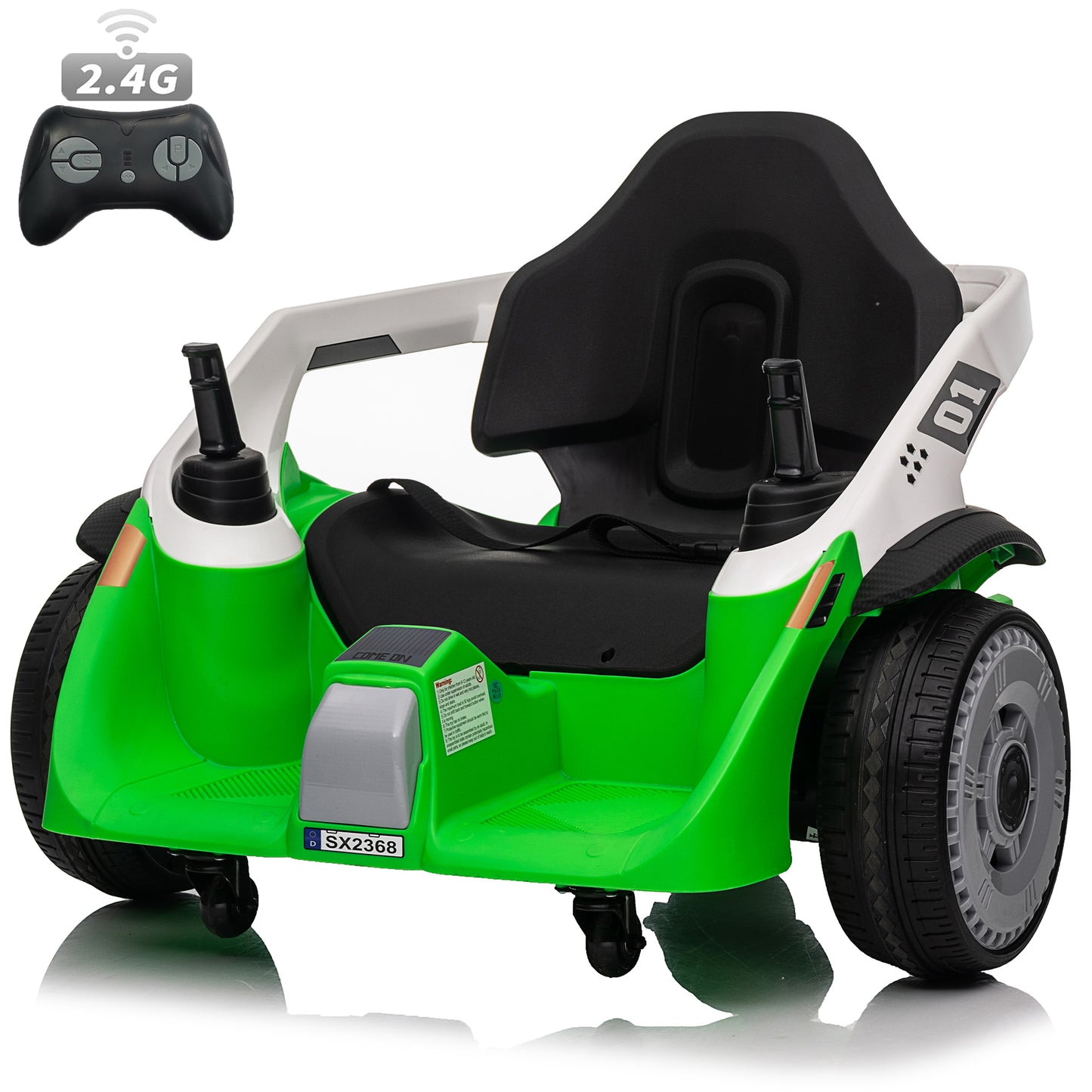 24V Bumper Car for Kids, Battery Powered Ride on Toys, Remote Control, 360°Spin, Kids Gifts , Green -2369