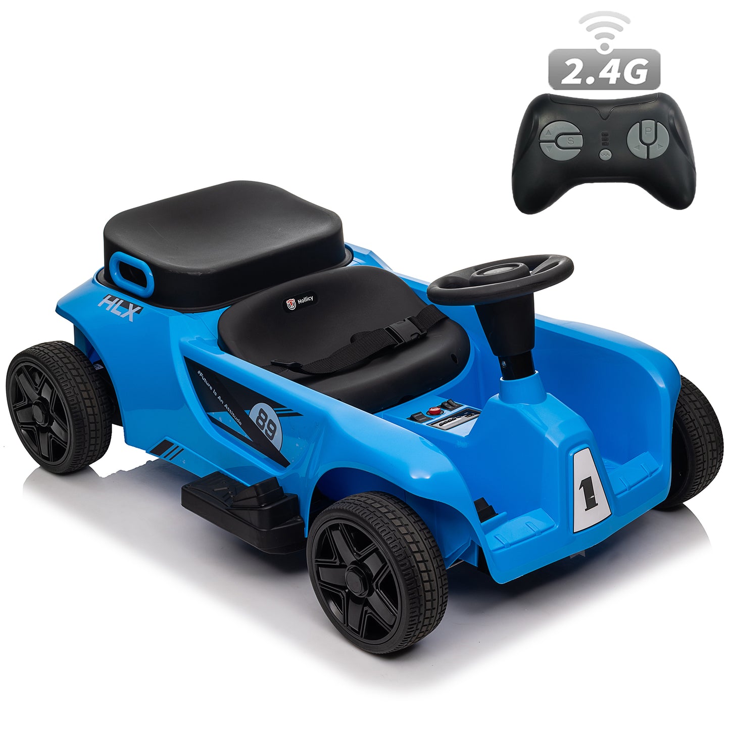 24V Ride on Toys for Big Kids/Adult with Remote Control, 2 Seater Ride on Electric Car Truck Vehicles for Kids, Parent-Child Family Car Max 198LBS/2 Pedals/Tool Box/Bluetooth Music (Blue,Red,Pink,Yellow) -2388