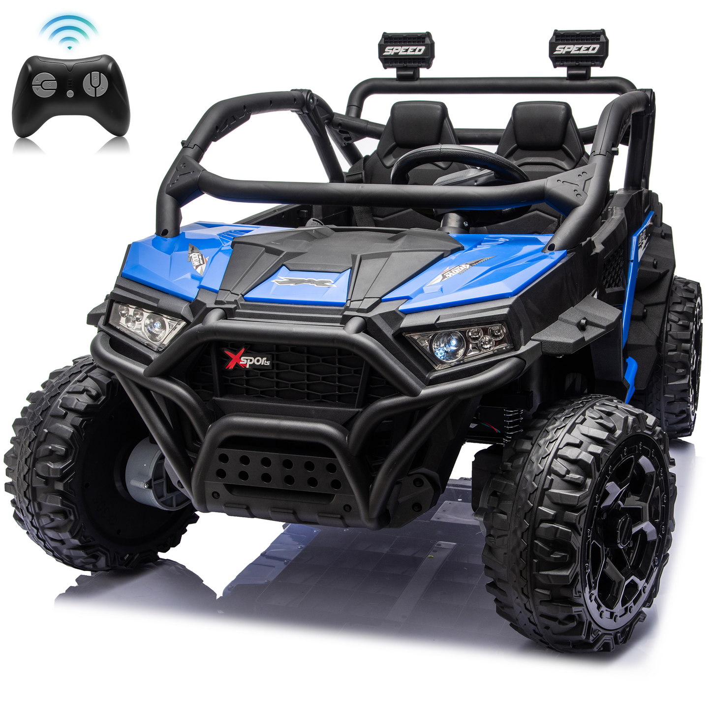 Zukpow 24V Ride Ons for Kids, 2 Seater Electric Car with Remote Control, 4x200W Motors, Power Car Wheels Ride on Toys UTV with Bluetooth Music, USB, Slow Start, LED Lights, Rear Storage Box