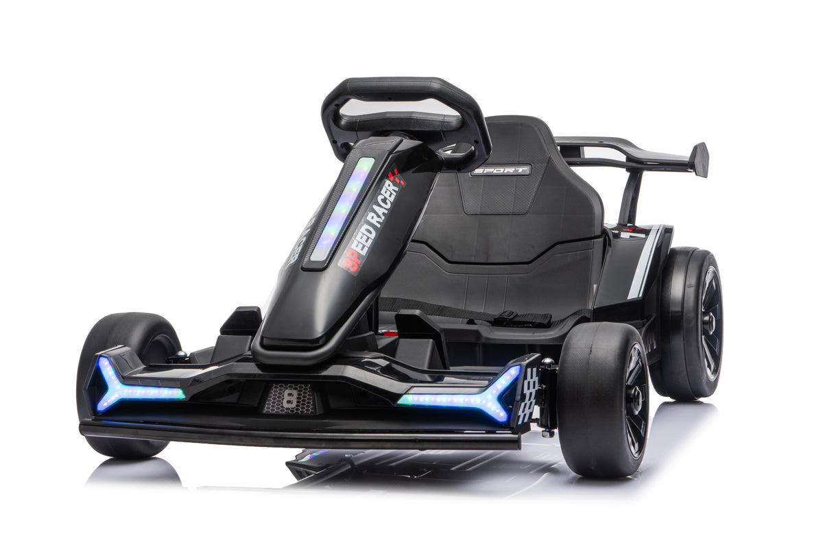 24V Go Kart Ride on Toys 800W 360° Drift Car w/ Adjustable Length, EVA Wheels, Music, Bluetooth, Age 6-12, 2601