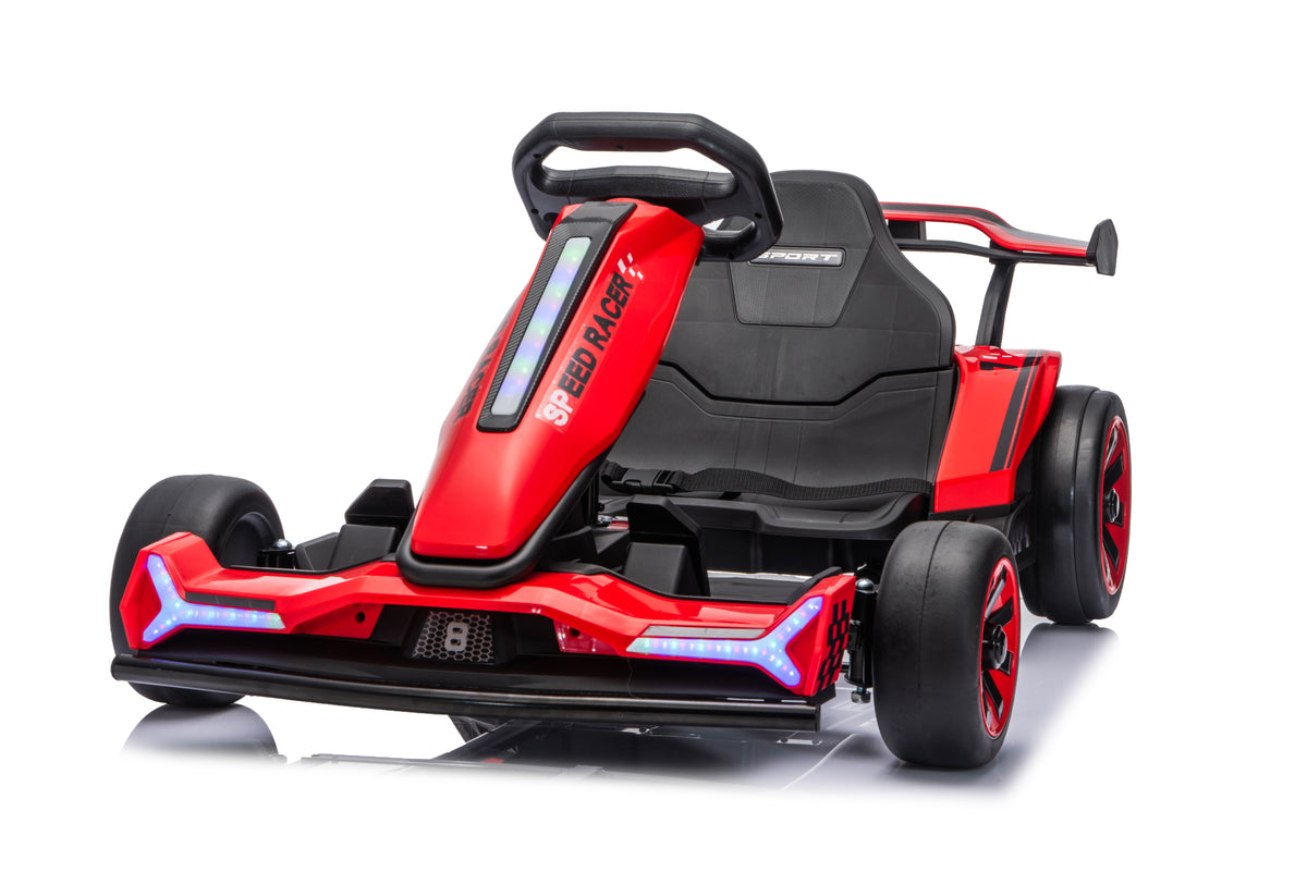 24V Go Kart Ride on Toys 800W 360° Drift Car w/ Adjustable Length, EVA Wheels, Music, Bluetooth, Age 6-12, 2601