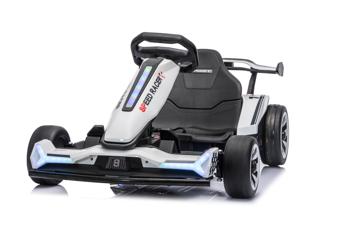 24V Go Kart Ride on Toys 800W 360° Drift Car w/ Adjustable Length, EVA Wheels, Music, Bluetooth, Age 6-12, 2601