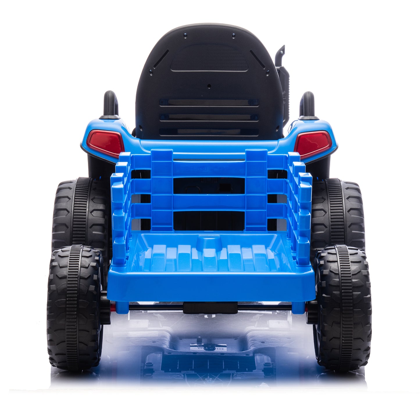 Zukpow 24V Kids Ride on Tractor with Remote Control, Dual Motors Electric Battery Powered Motorized Vehicle w/ Trailer, Bluetooth Music, Outdoor Toys, Blue
