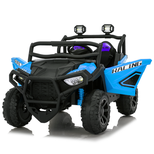 Funride 24V Ride On Toys UTV for Kids, 4WD 2-Seater Electric Car with Parental Remote Control, Power Car Wheels, Safety Belts, 3 Speeds, Bluetooth Music, Toddler Outdoor Toys
