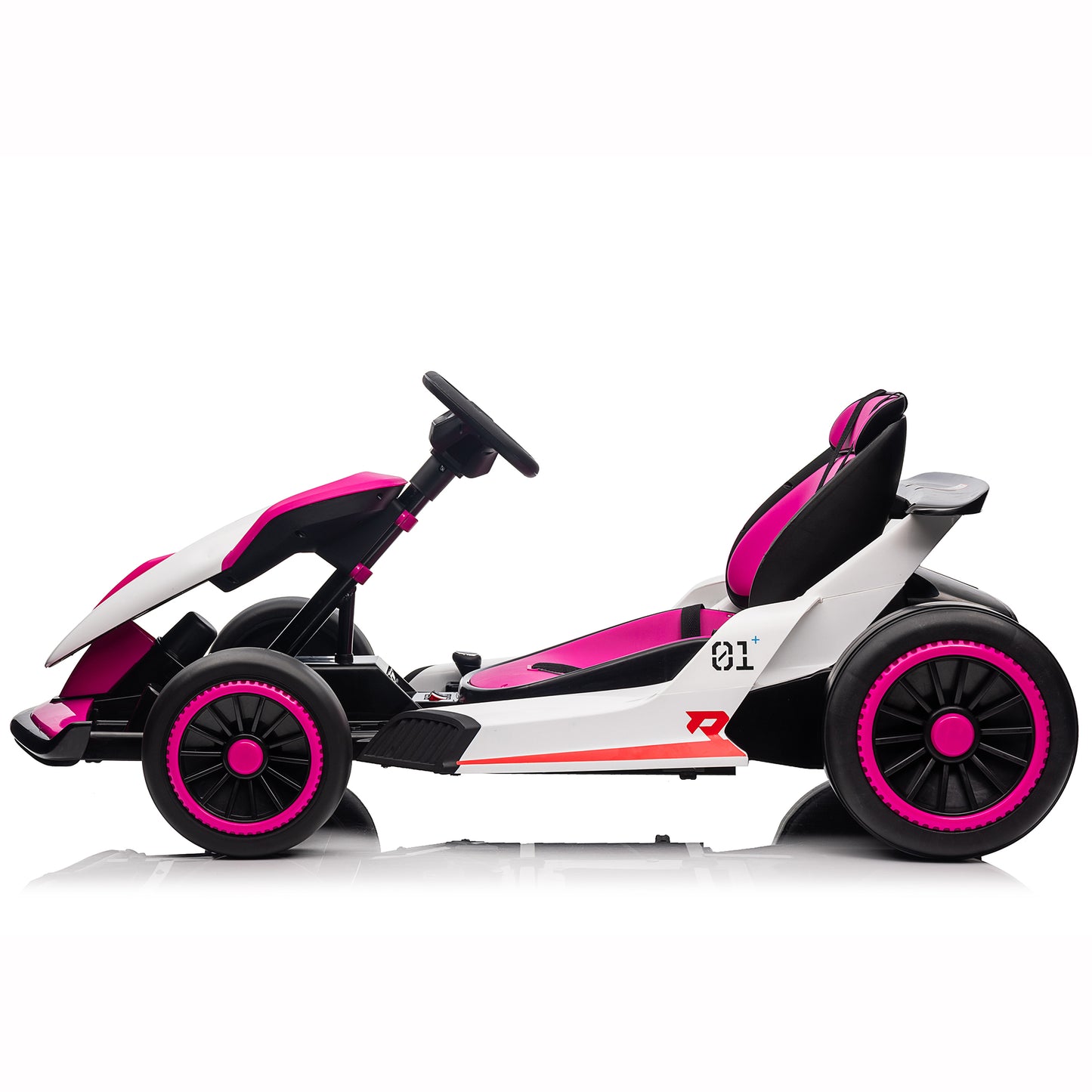 Electric Car Go Kart for Kids, 24V Battery Powered Ride On Racing Car, Gift for Boys Girls Age 6+, Rose -3888