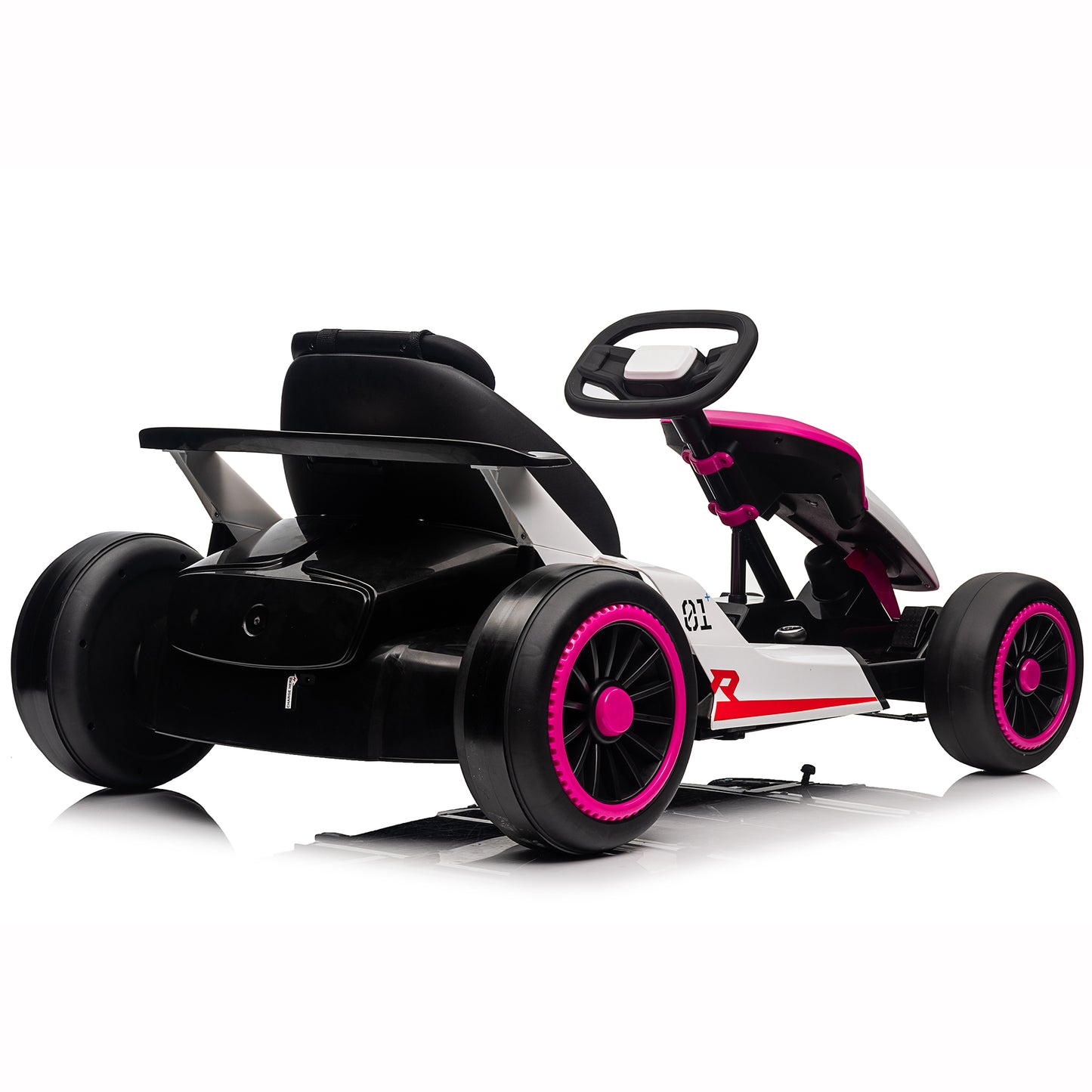 Electric Car Go Kart for Kids, 24V Battery Powered Ride On Racing Car, Gift for Boys Girls Age 6+, Rose -3888